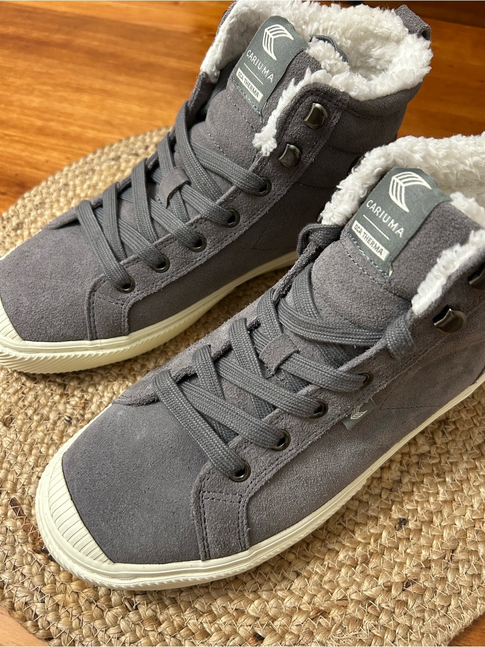 Cariuma Gray Sherpa High-Top Sneakers